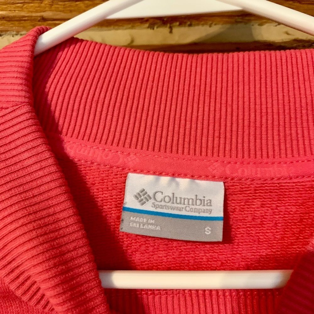 Columbia Lodge Pink Heavyweight Crewneck Sweatshirt with Side Zip Detail Small - Picture 8 of 9